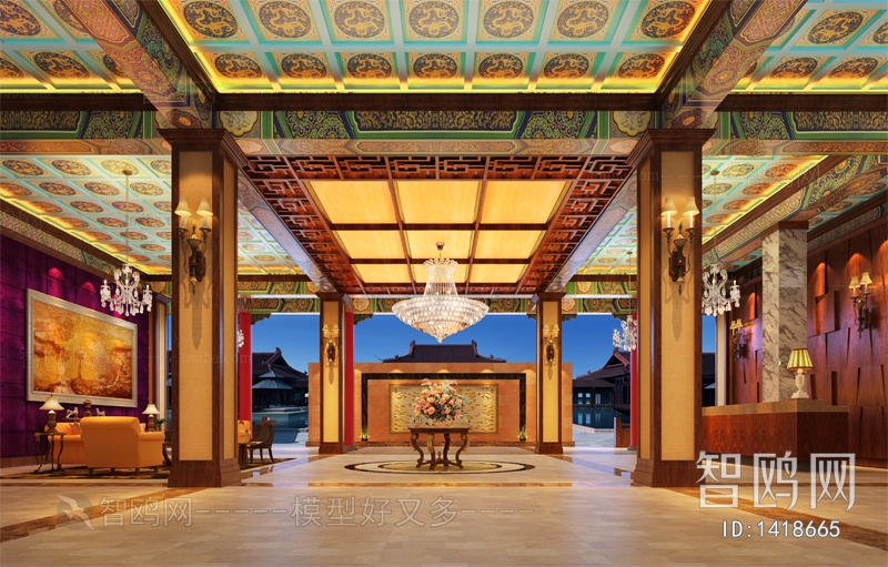 Chinese Style Mix And Match Styles Lobby Hall