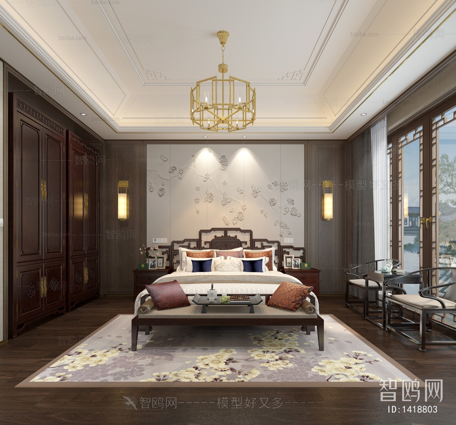 New Chinese Style Bedroom