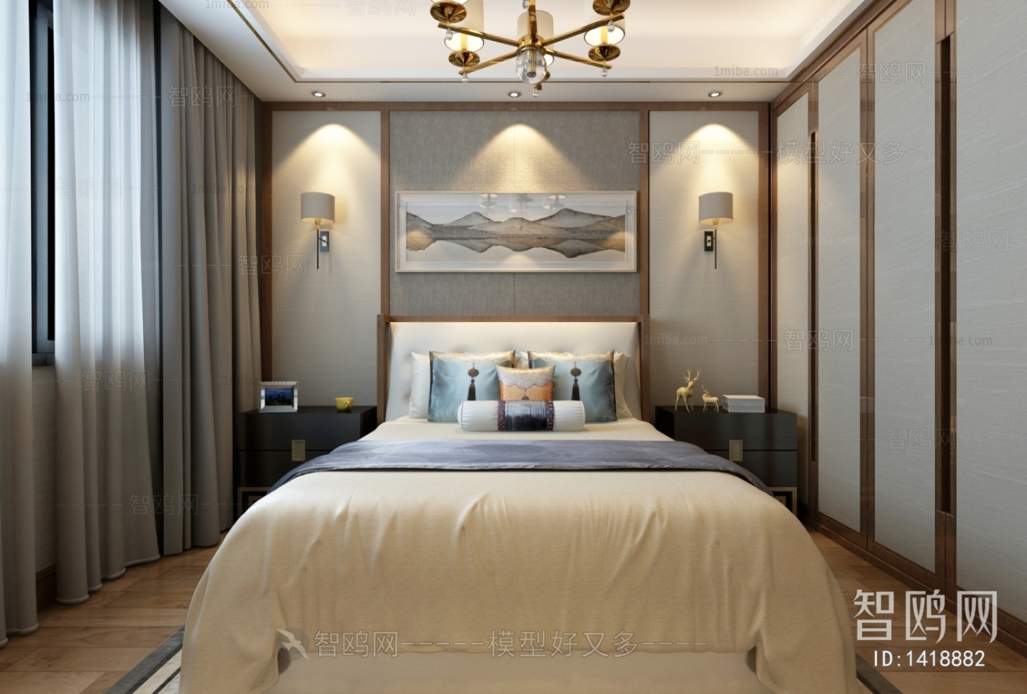 New Chinese Style Bedroom