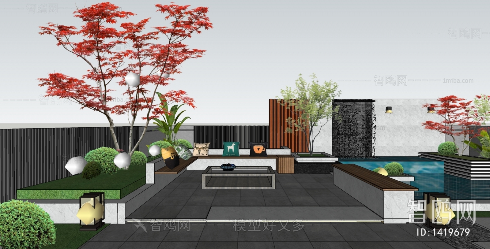 Modern New Chinese Style Courtyard/landscape