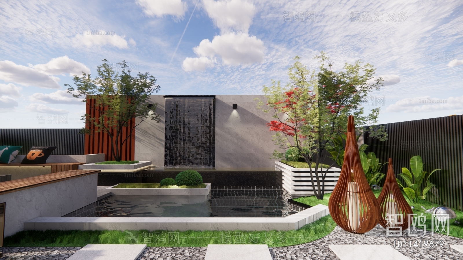 Modern New Chinese Style Courtyard/landscape