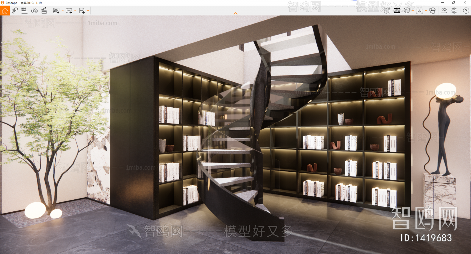 Modern New Chinese Style Stairwell