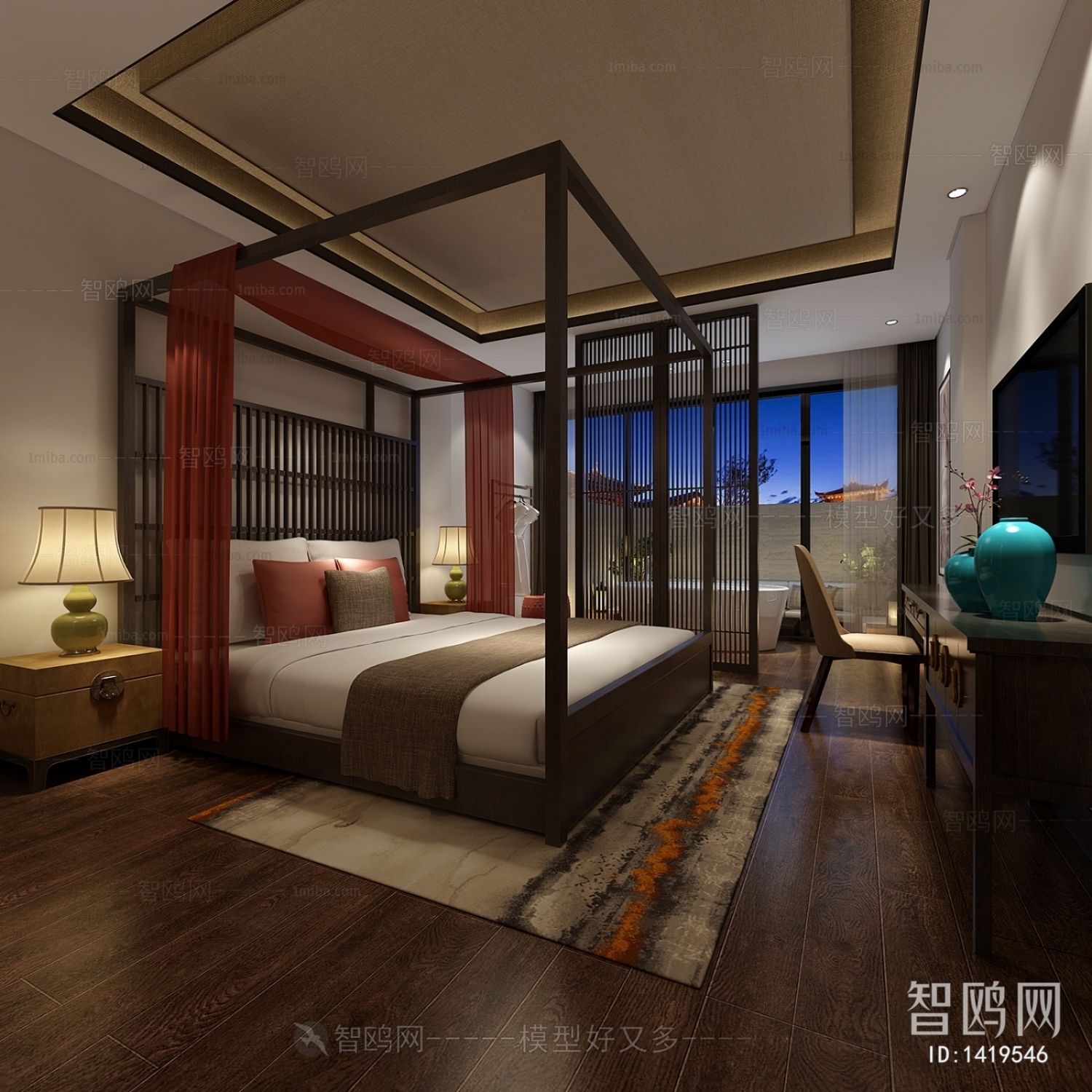 New Chinese Style Bedroom