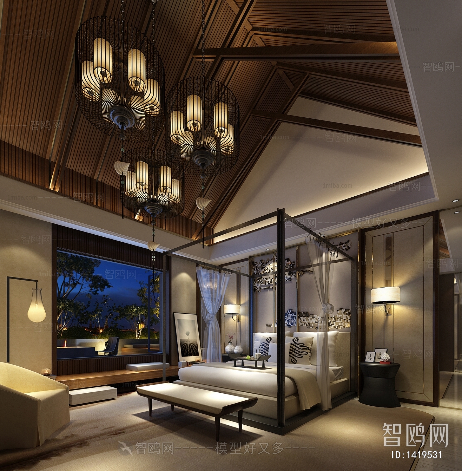 New Chinese Style Bedroom