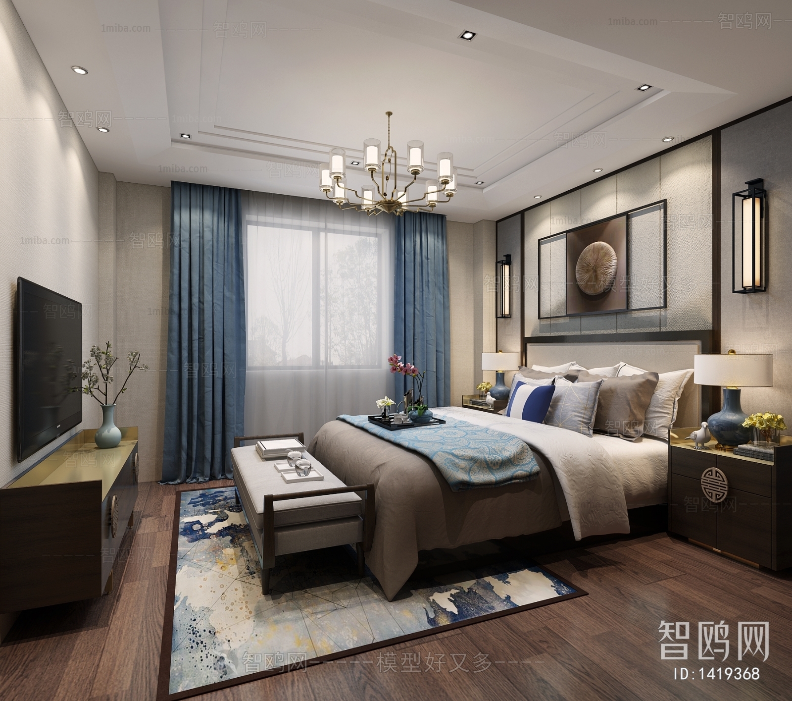 New Chinese Style Bedroom