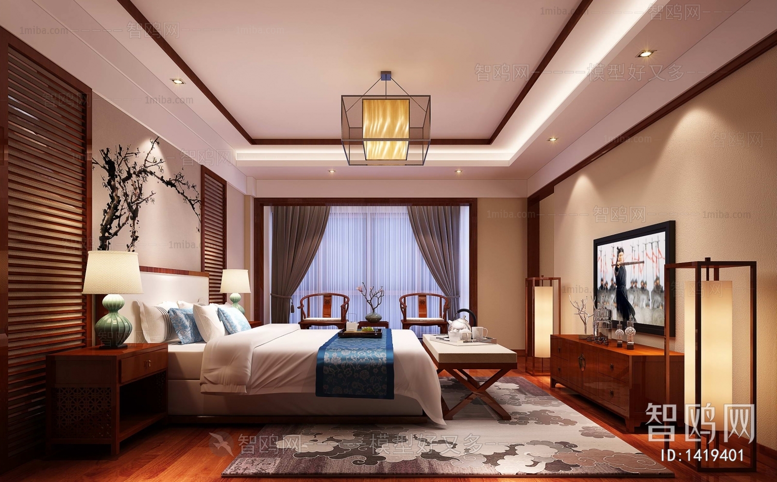 New Chinese Style Bedroom