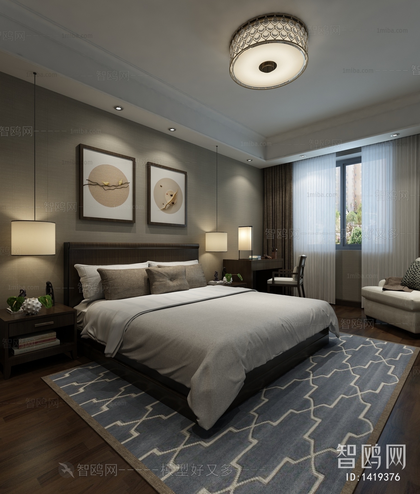 New Chinese Style Bedroom