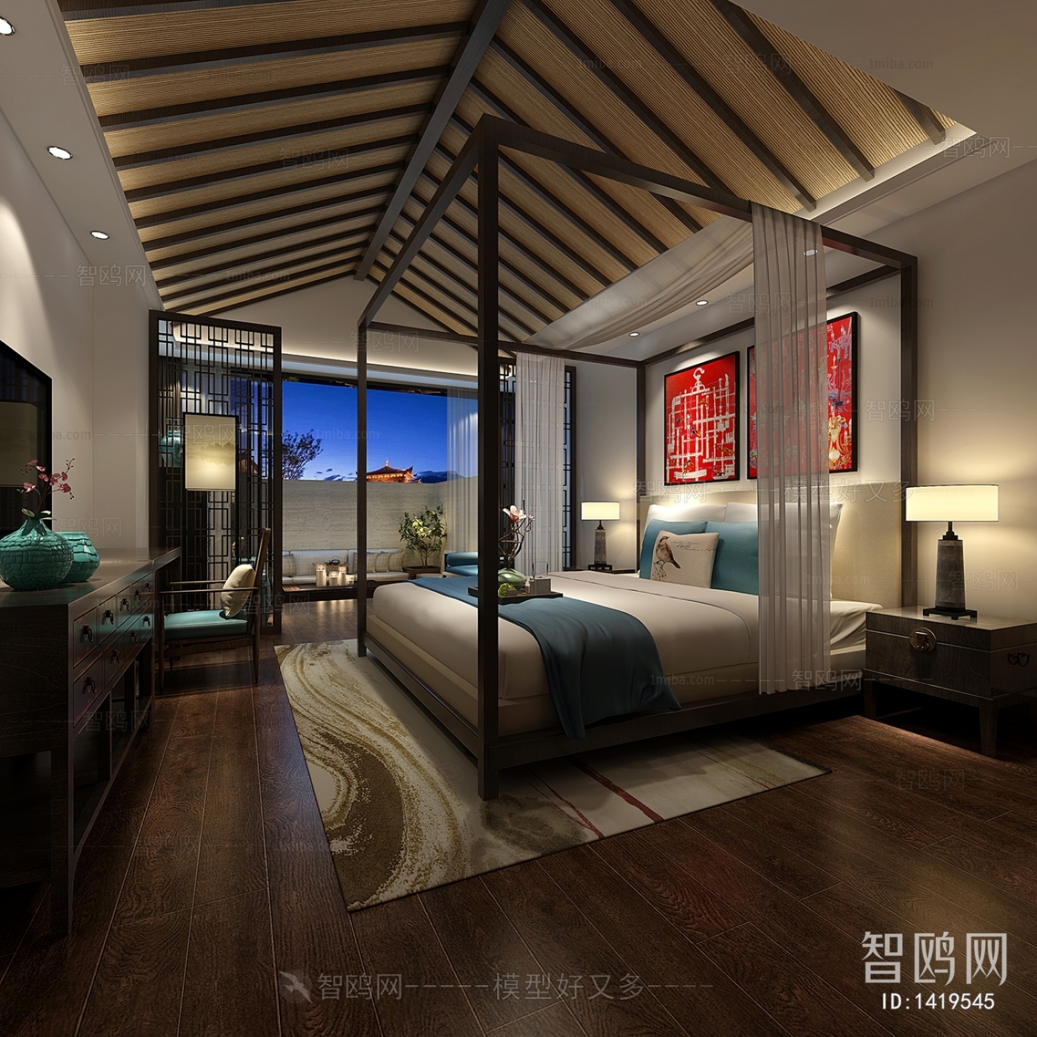 New Chinese Style Bedroom