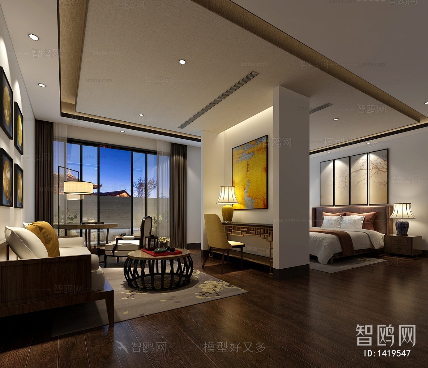 New Chinese Style Bedroom