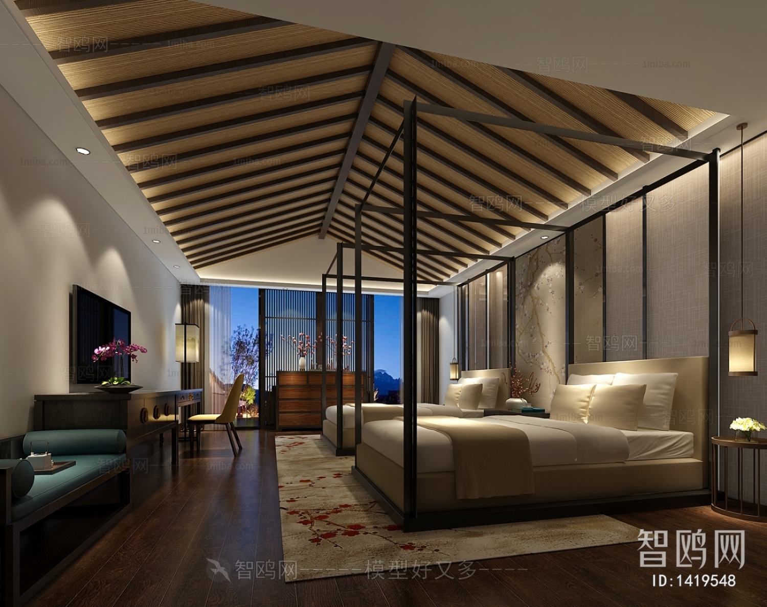 New Chinese Style Bedroom