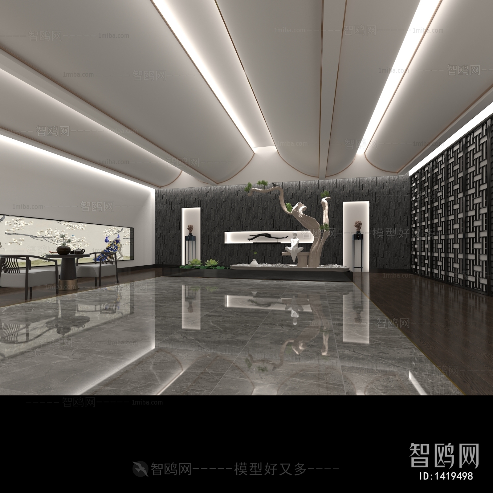 Modern Chinese Style Lobby Hall