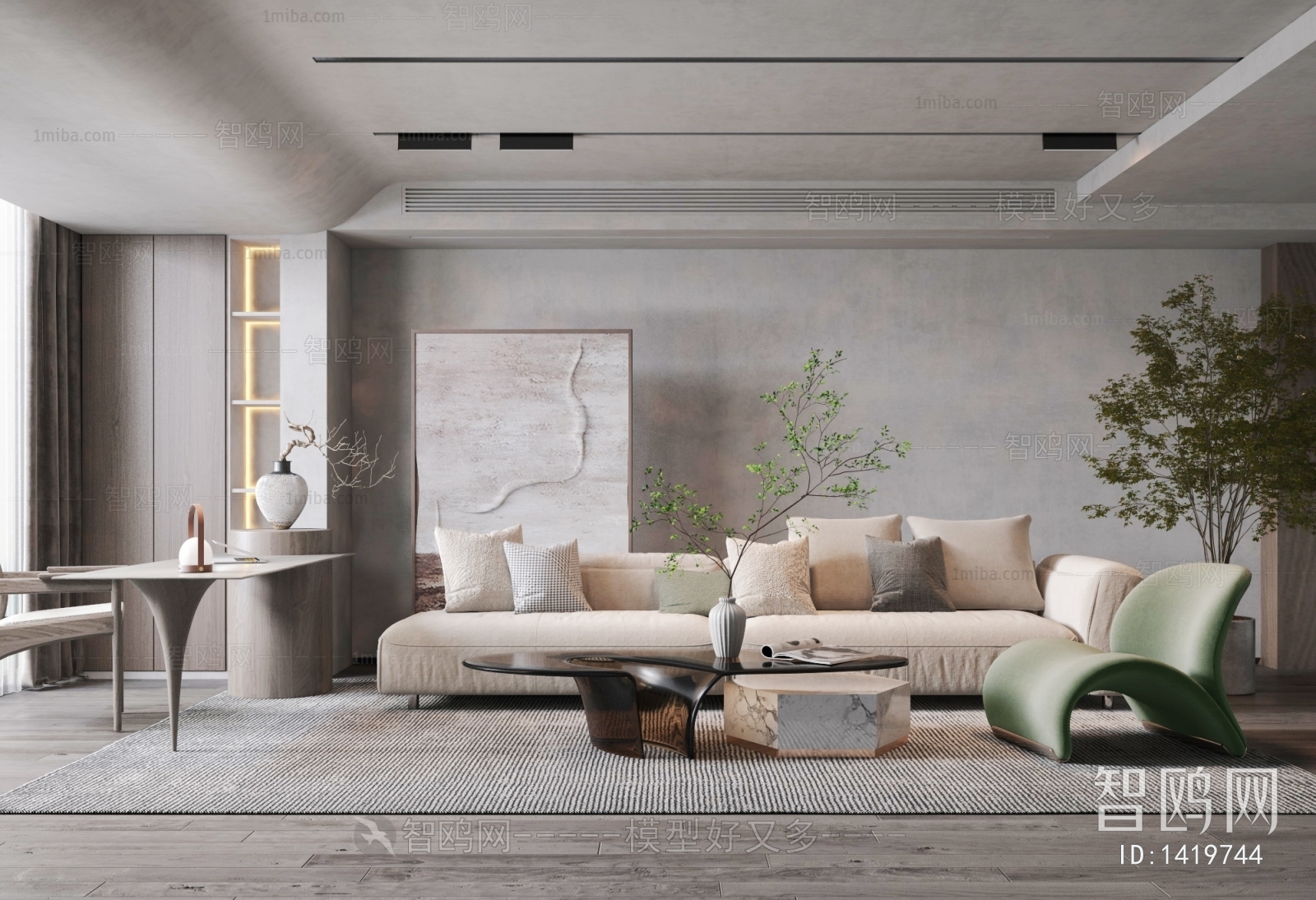 Modern Wabi-sabi Style A Living Room