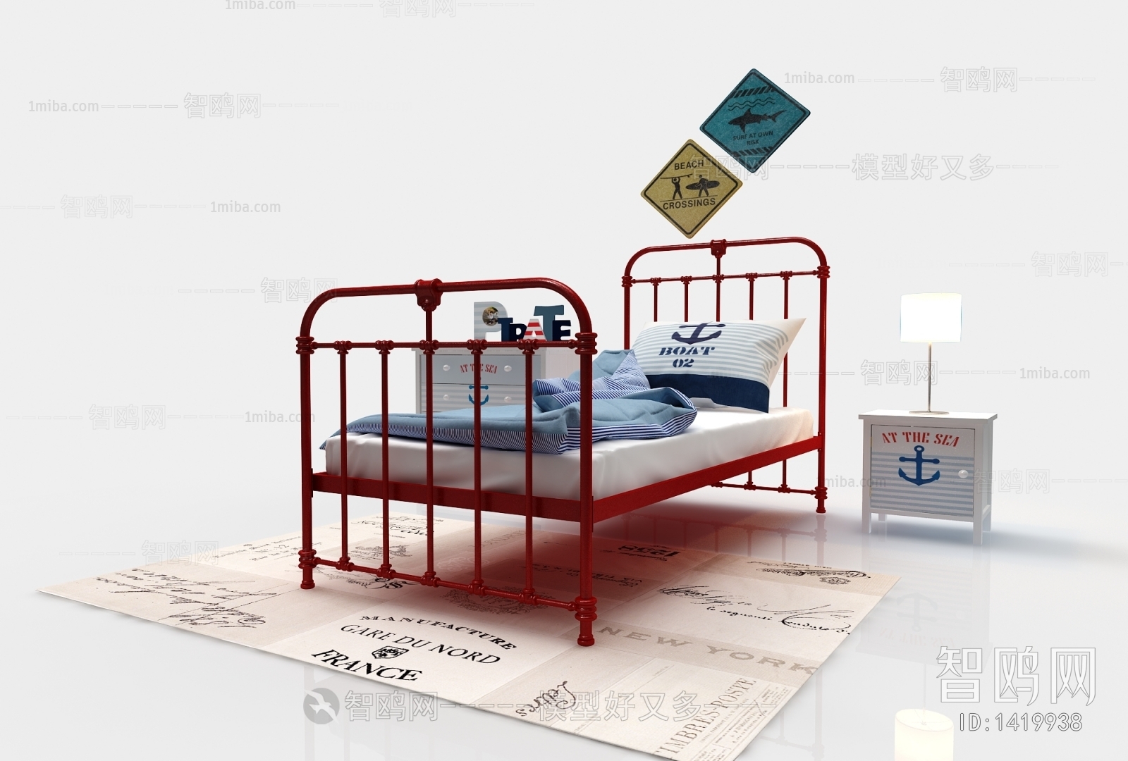 Industrial Style Single Bed
