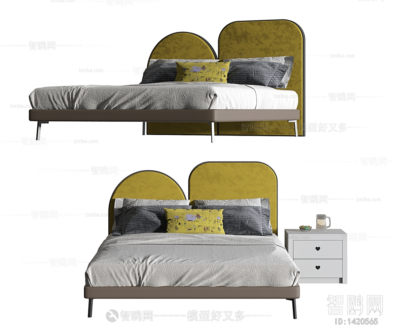 Retro Style Double Bed
