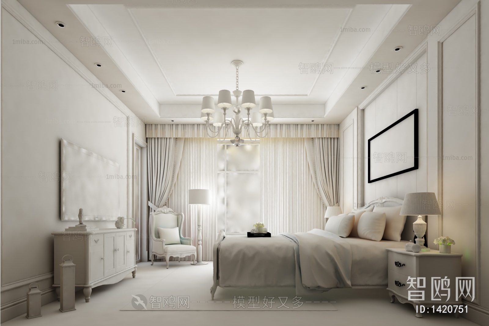 Simple European Style Bedroom