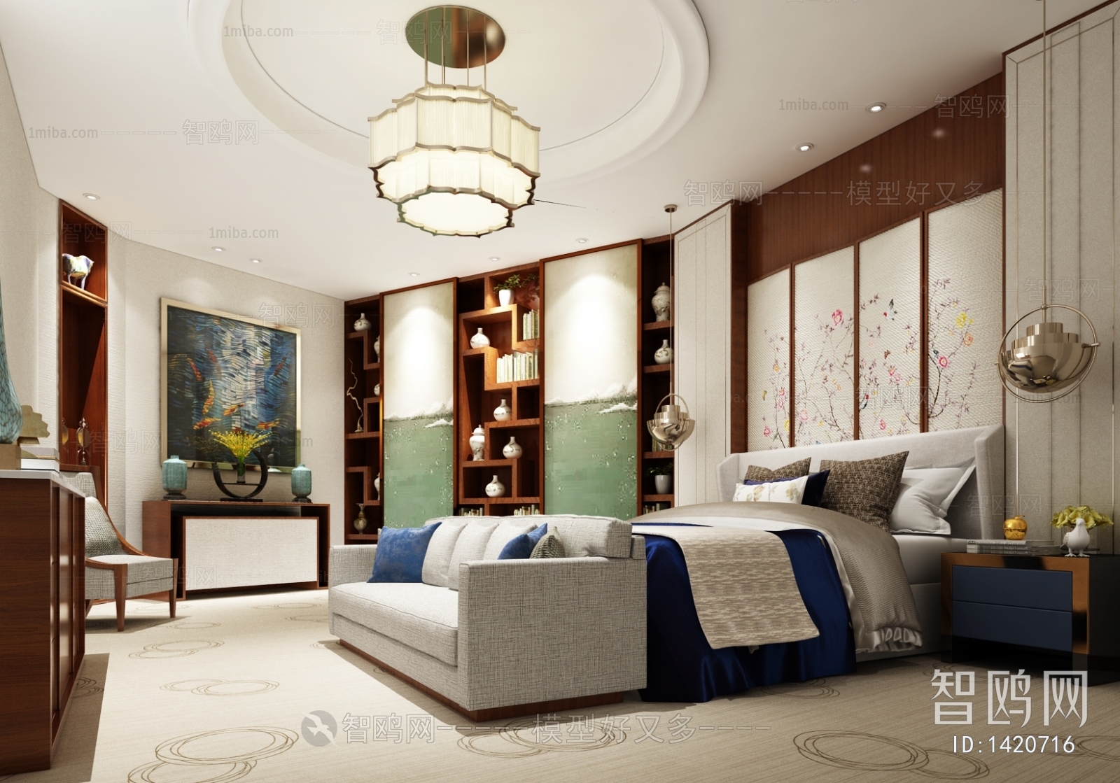 New Chinese Style Bedroom