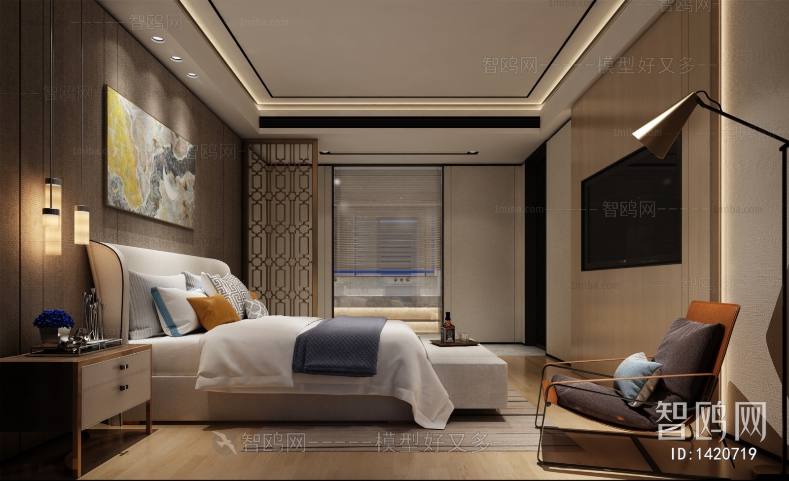 New Chinese Style Bedroom