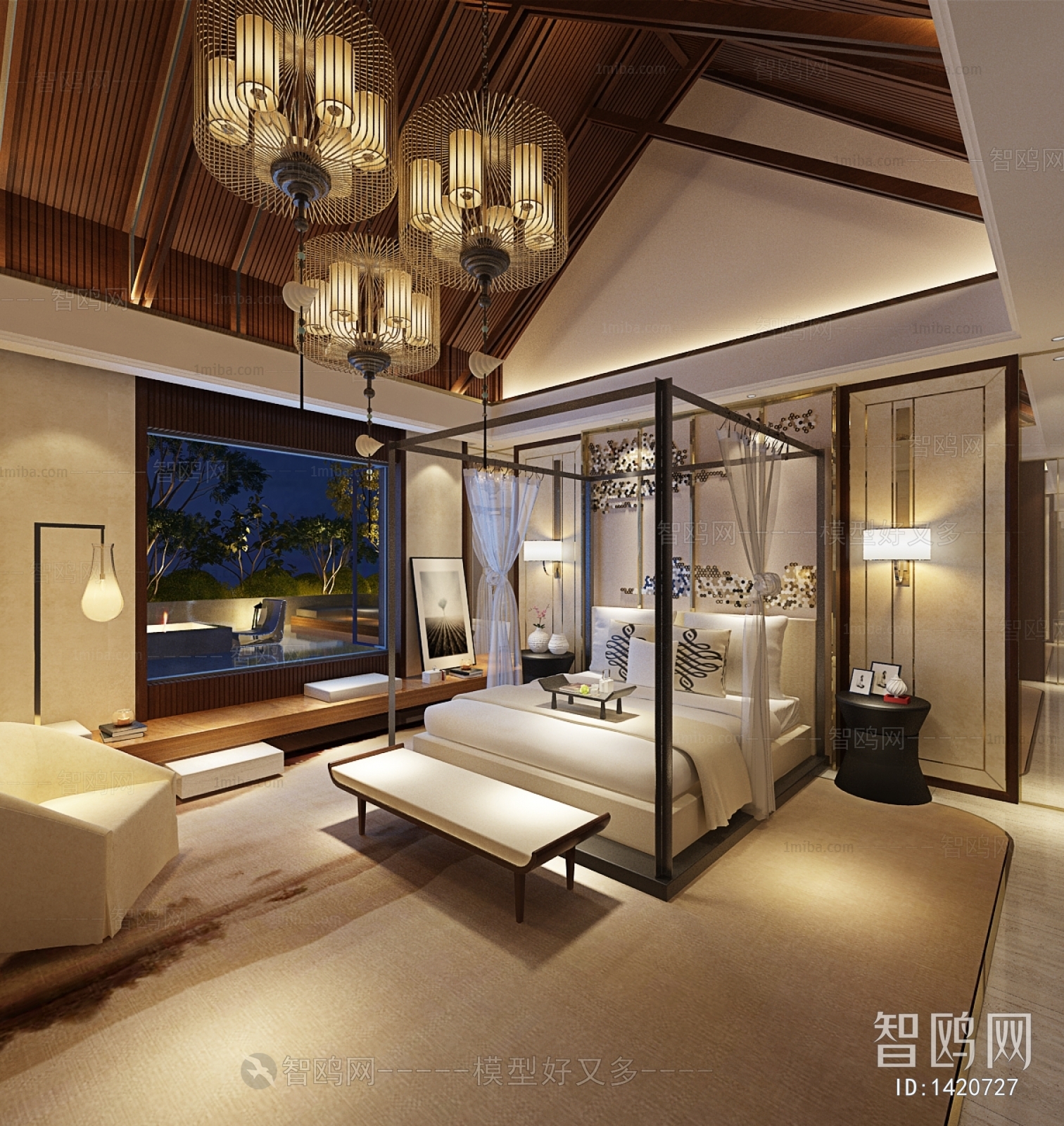 New Chinese Style Bedroom