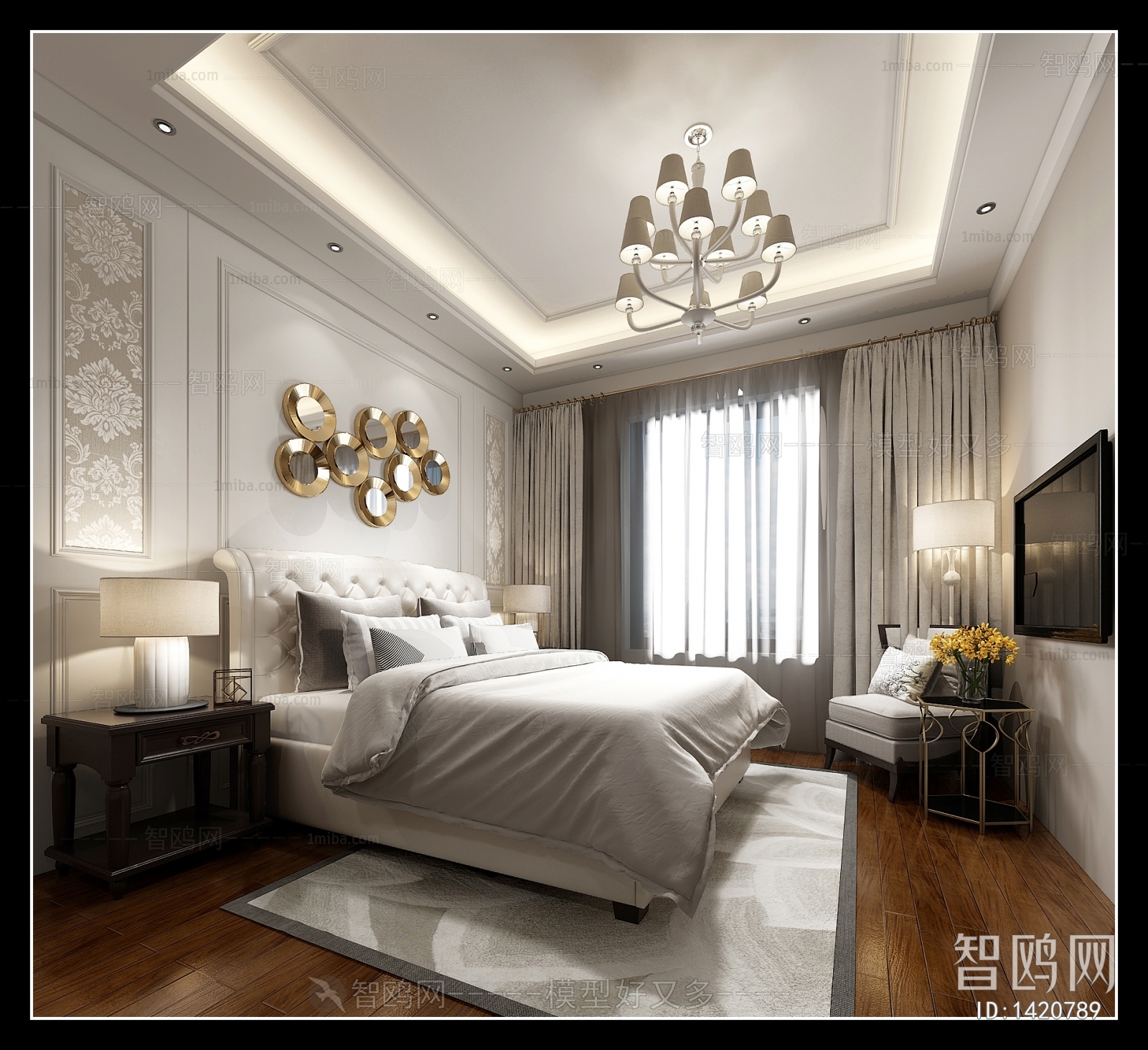 Simple European Style Bedroom