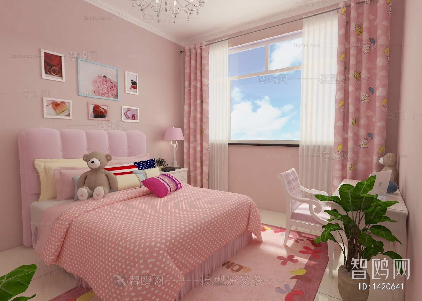 Simple European Style Girl's Room Daughter's Room