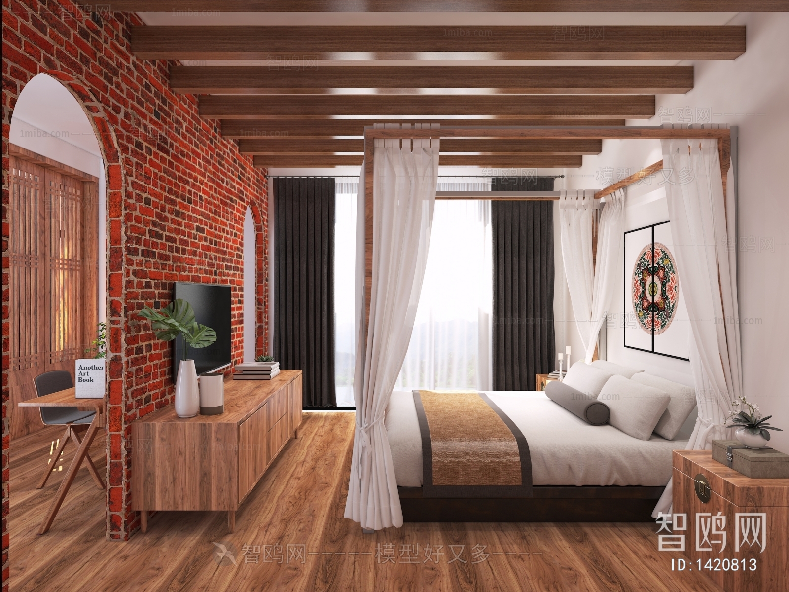 Industrial Style New Chinese Style Bedroom