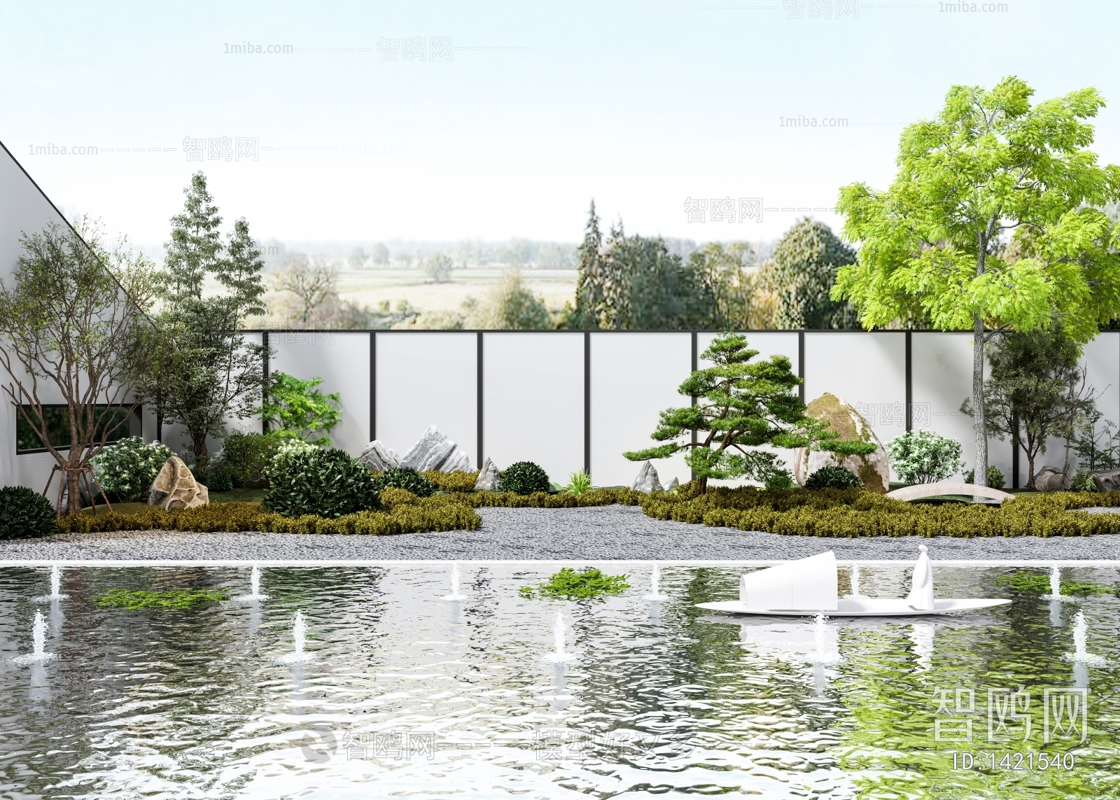 New Chinese Style Garden Landscape