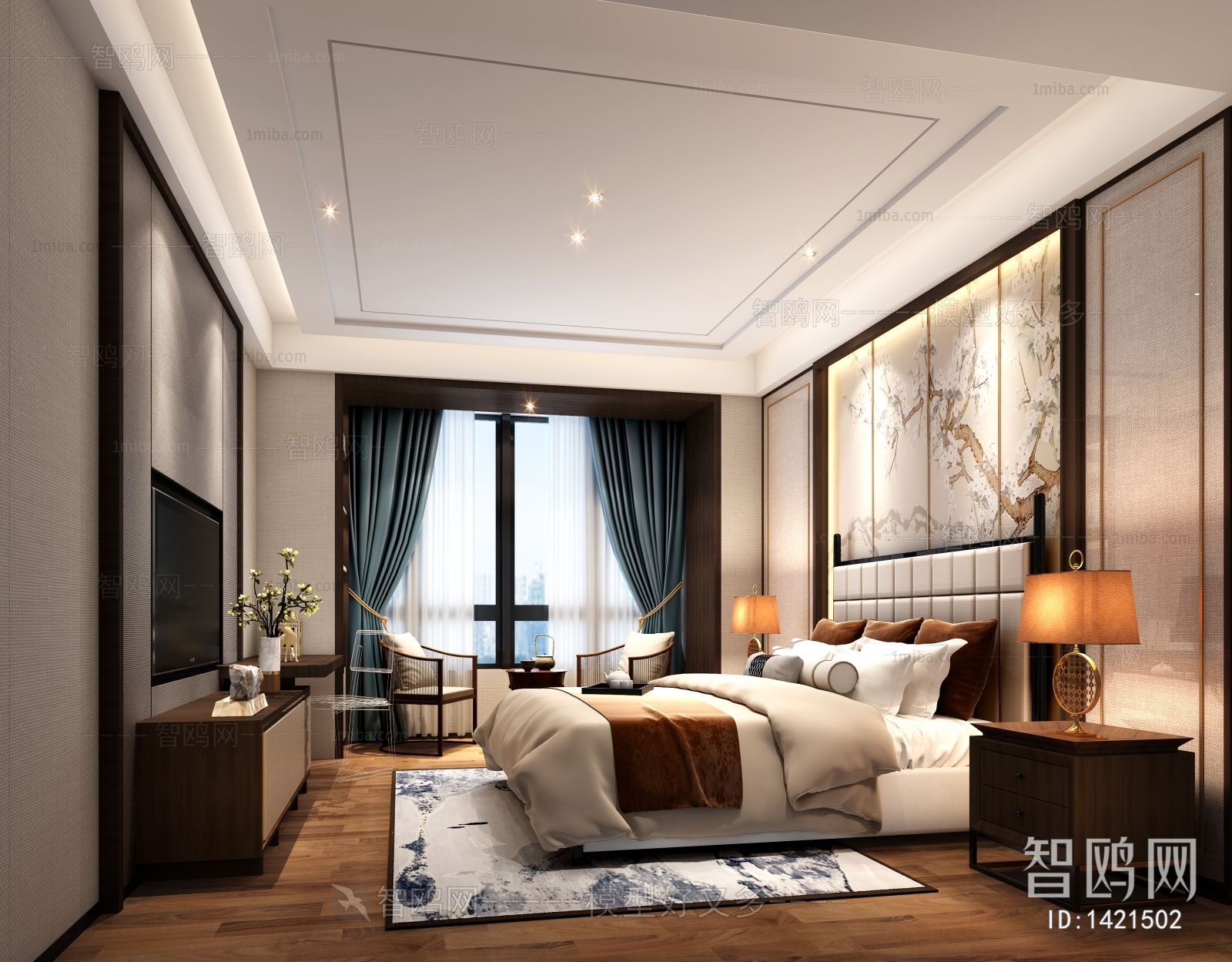 New Chinese Style Bedroom