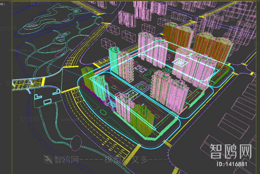 New Chinese Style Architectural Bird's-eye View Planning