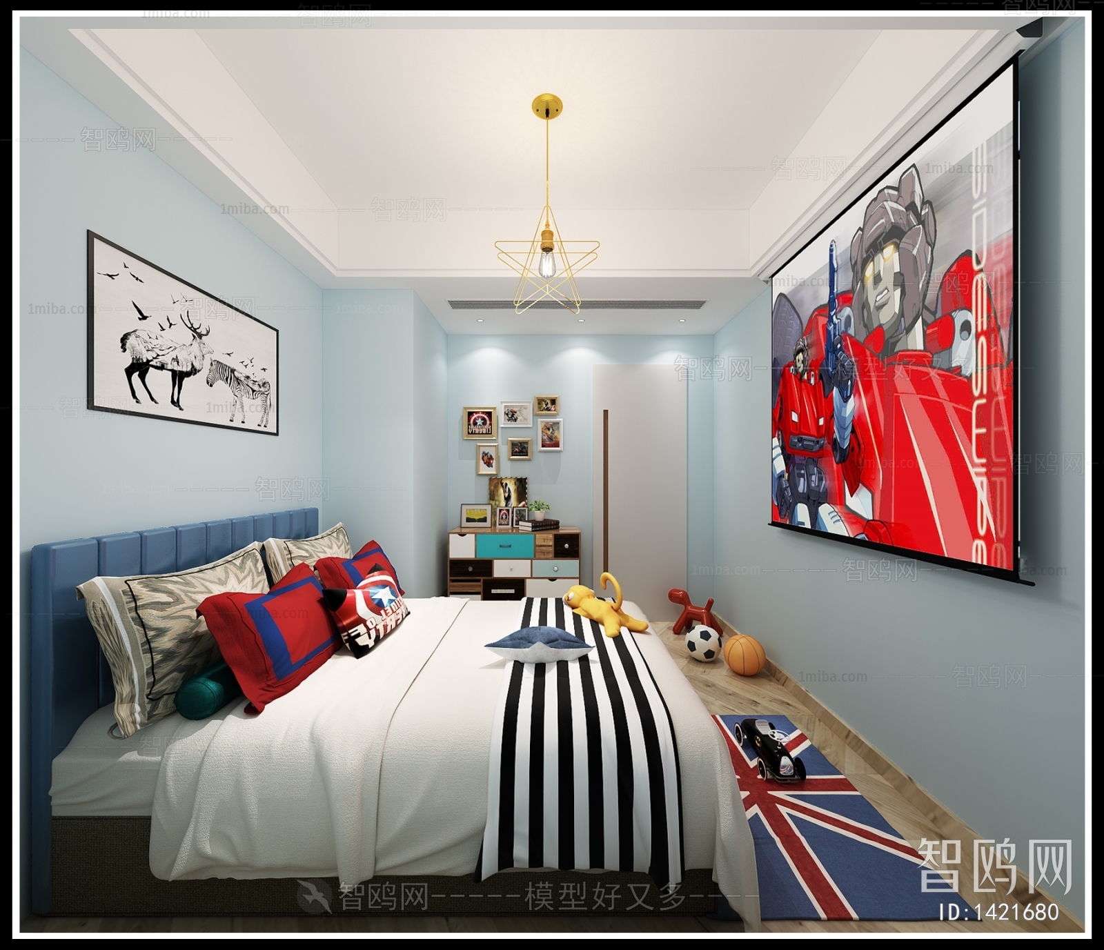 Modern Boy's Room And Son's Room