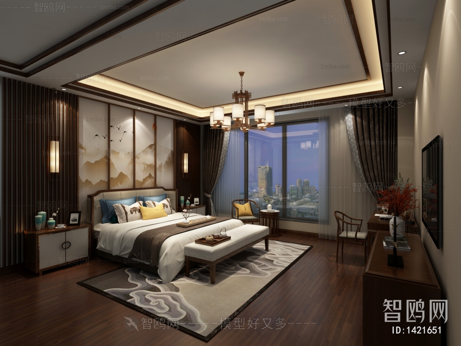 New Chinese Style Bedroom