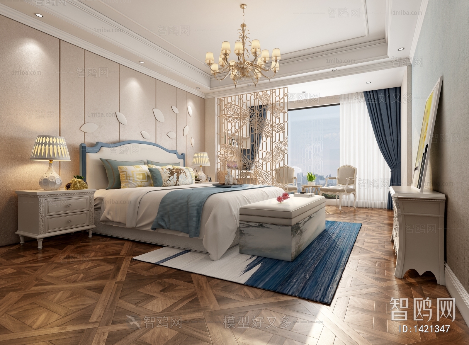 Simple European Style Bedroom