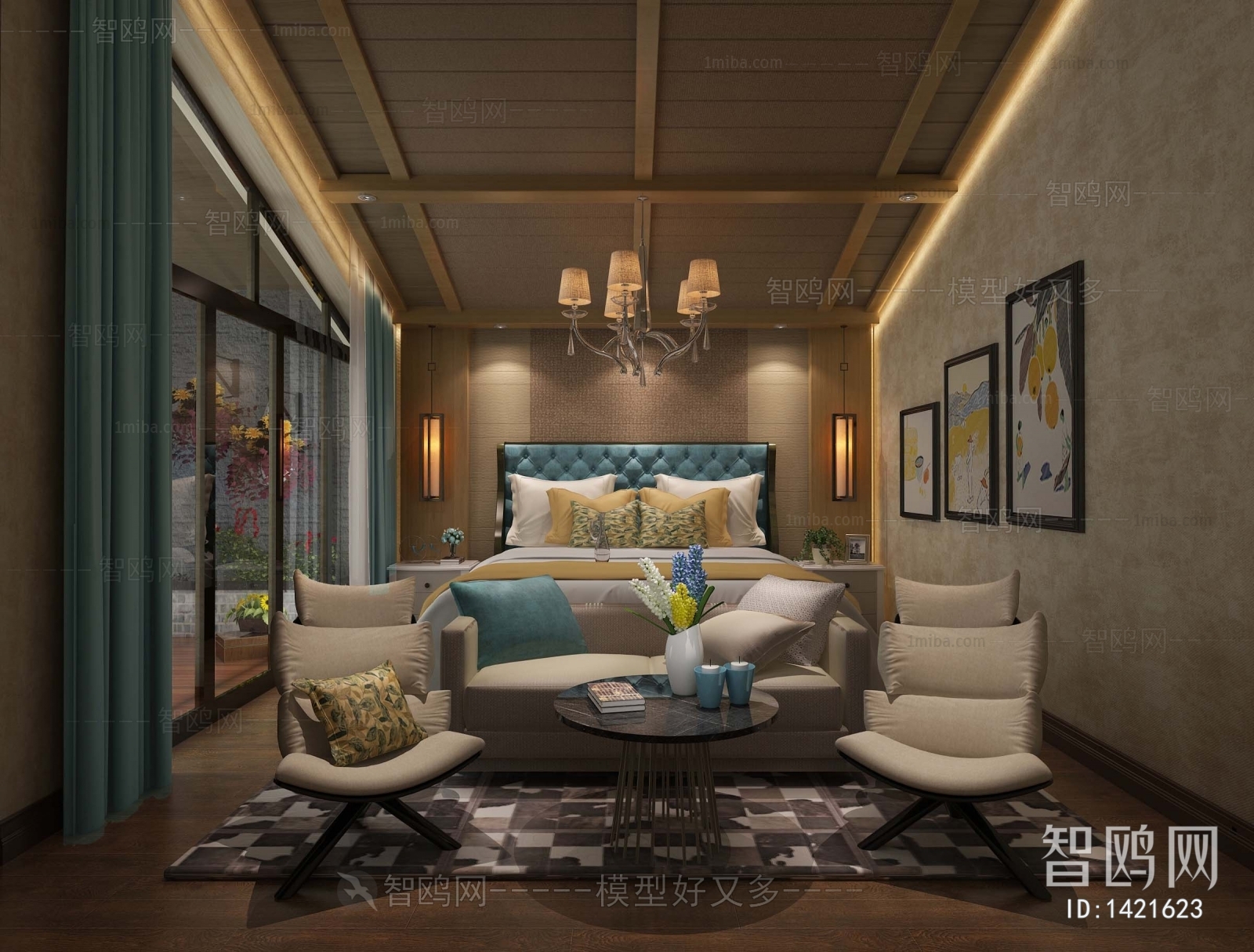 New Chinese Style Bedroom