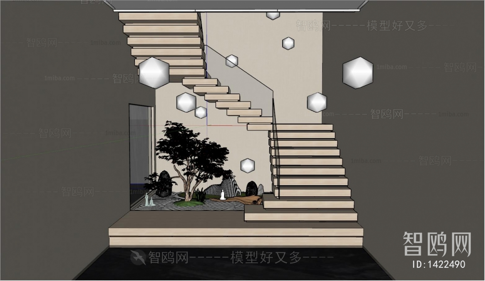 Modern New Chinese Style Stairwell