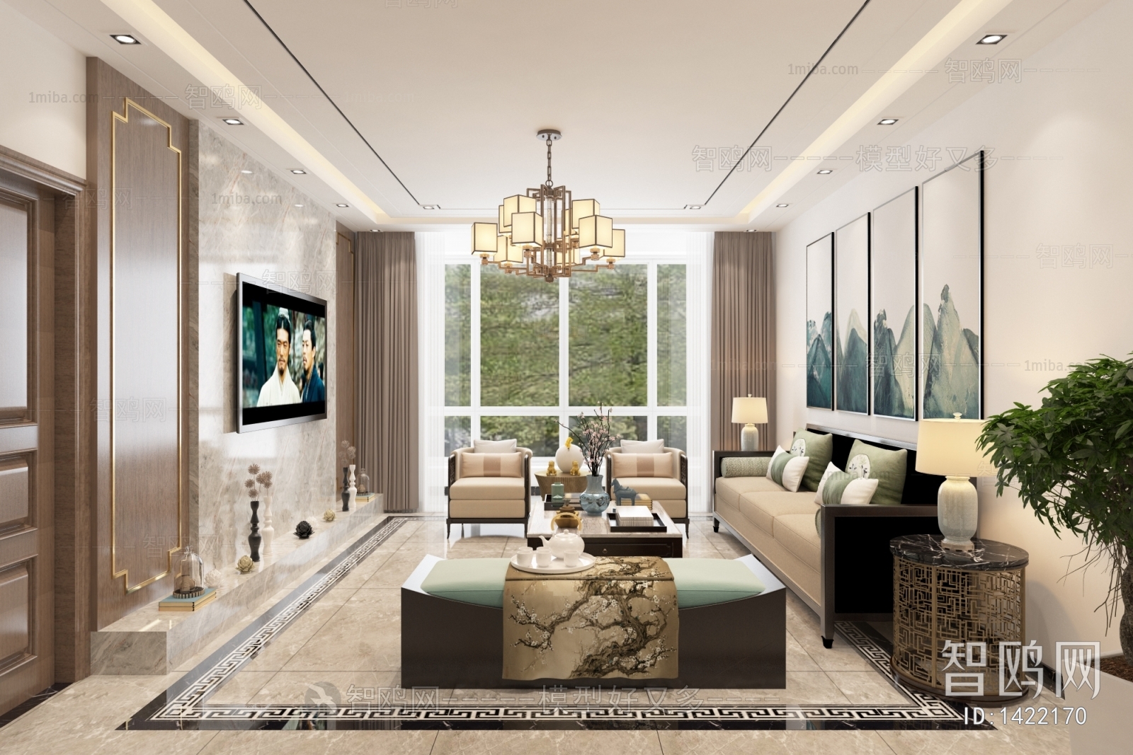 New Chinese Style Bedroom