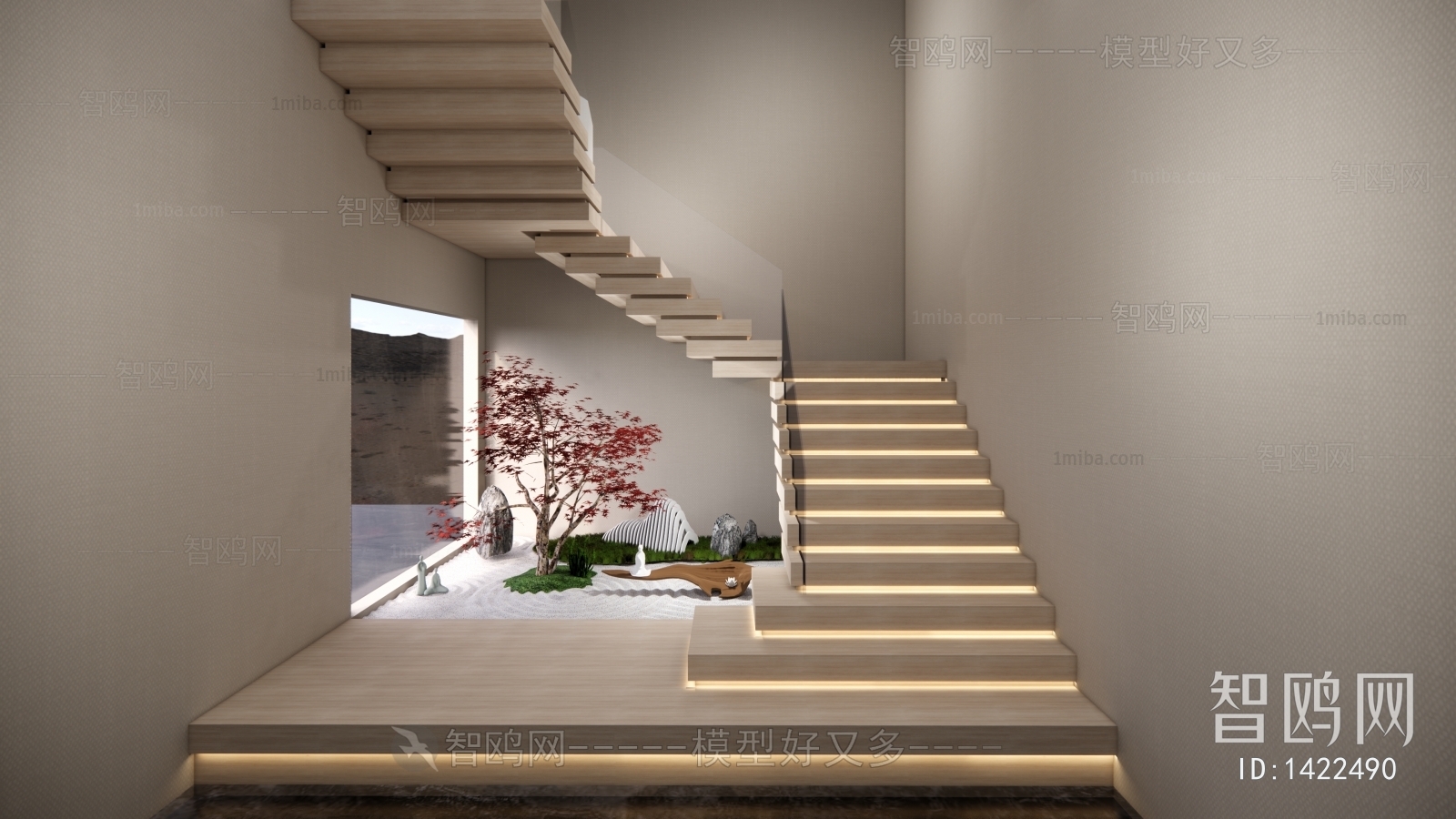 Modern New Chinese Style Stairwell