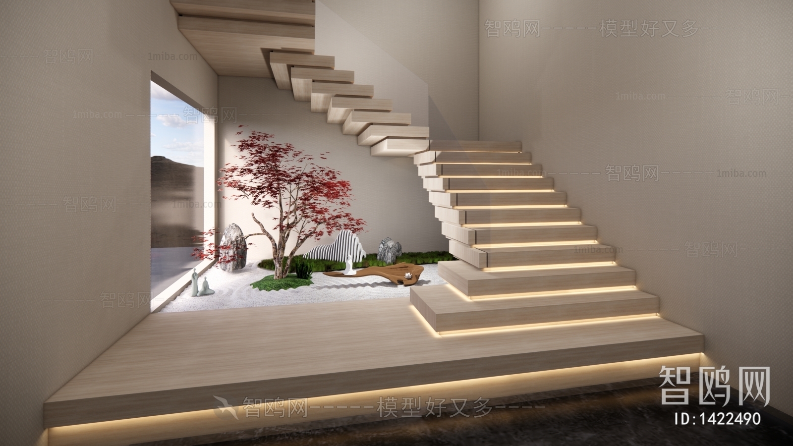 Modern New Chinese Style Stairwell