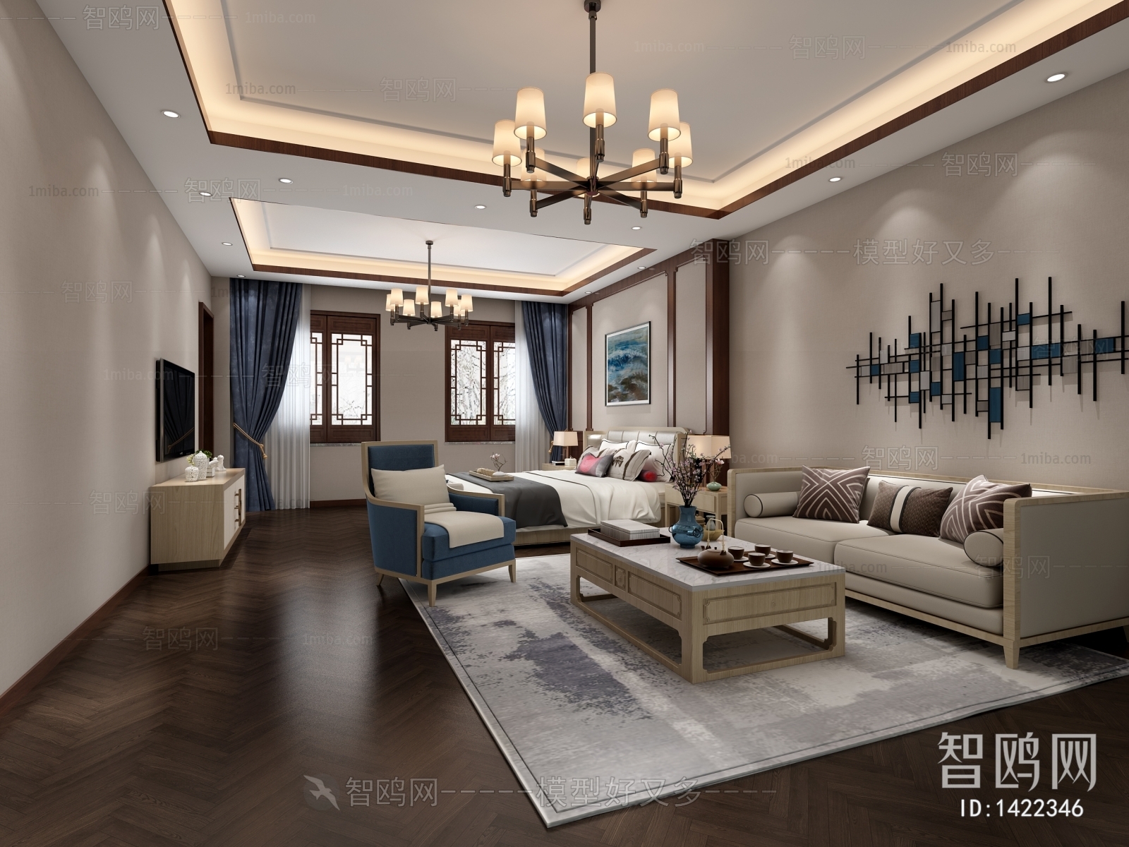 New Chinese Style Bedroom