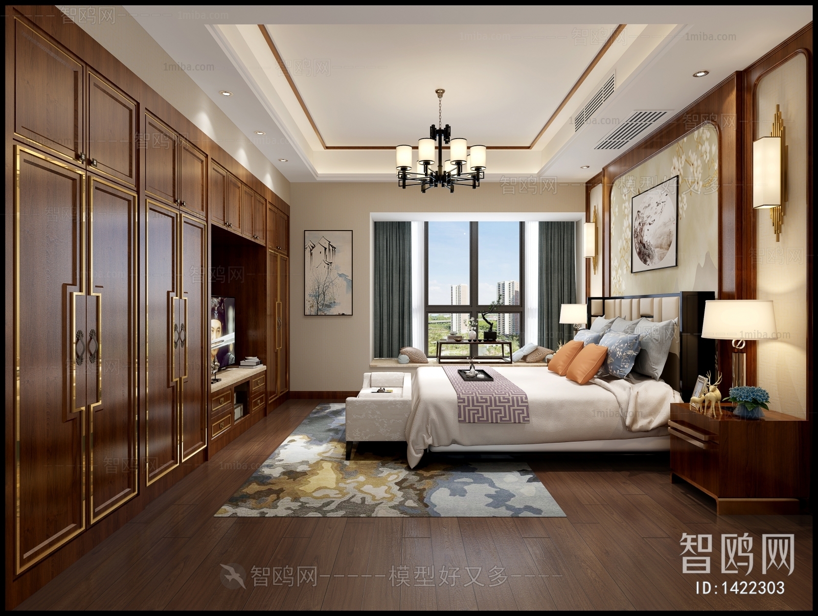 New Chinese Style Bedroom