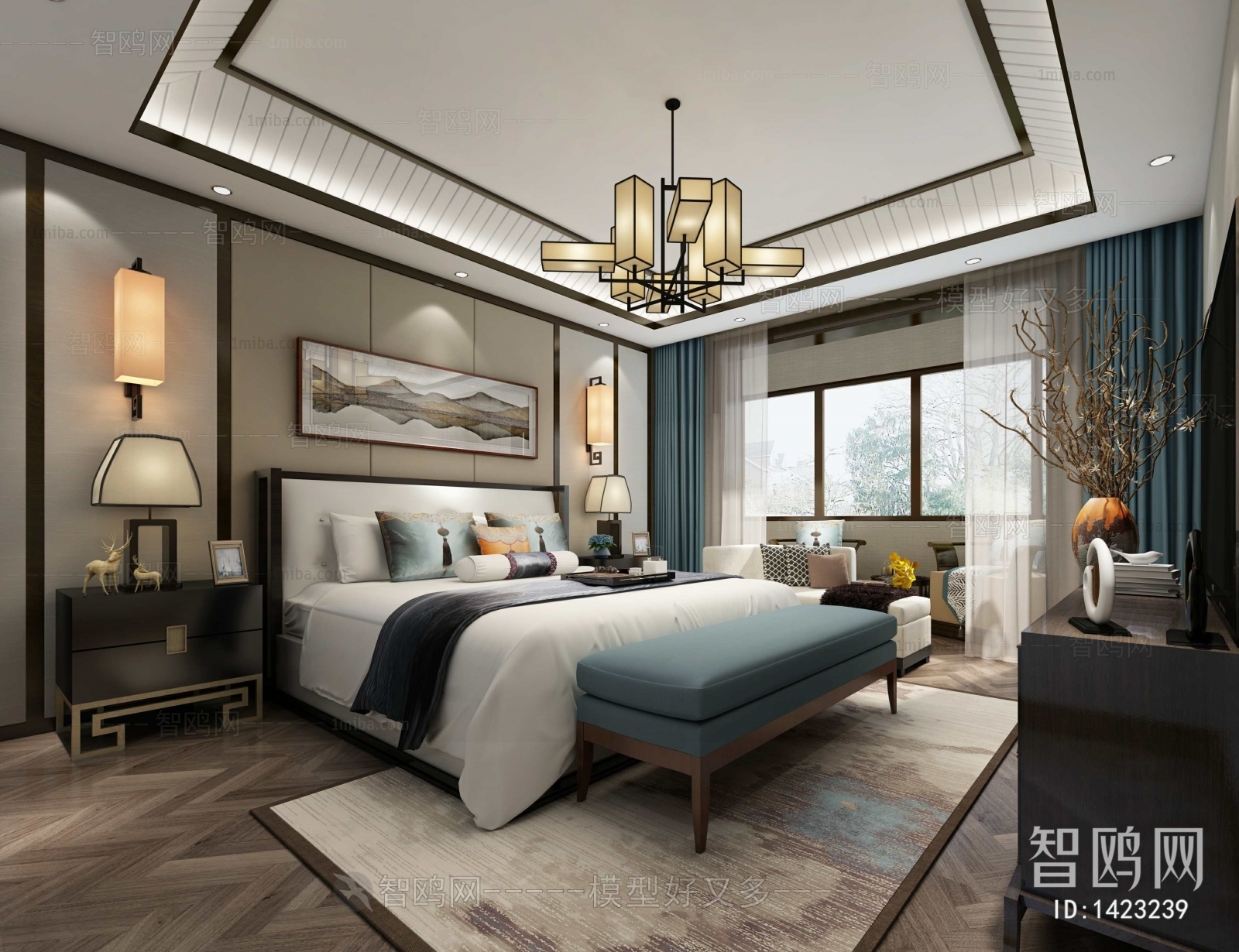 New Chinese Style Bedroom