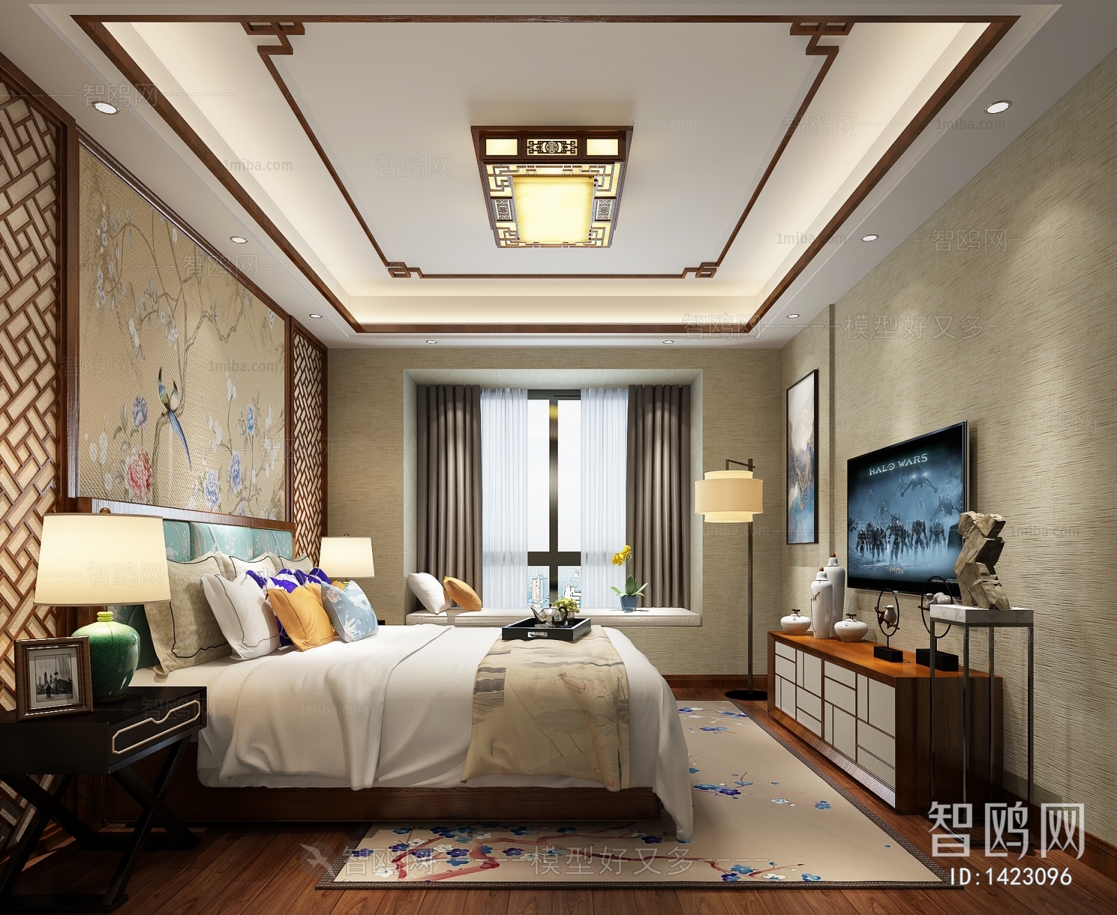 New Chinese Style Bedroom