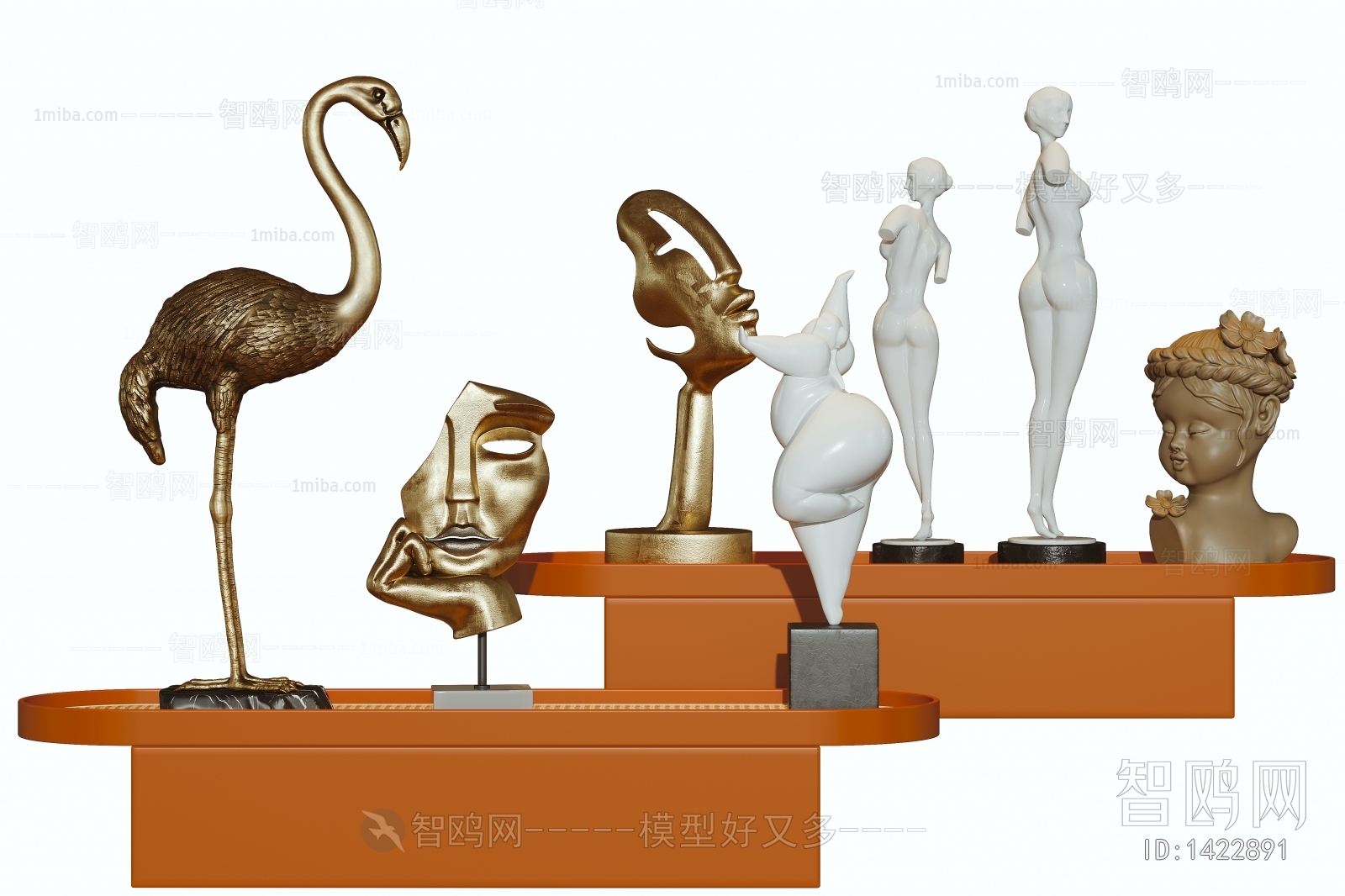 新中式饰品雕塑摆件组合