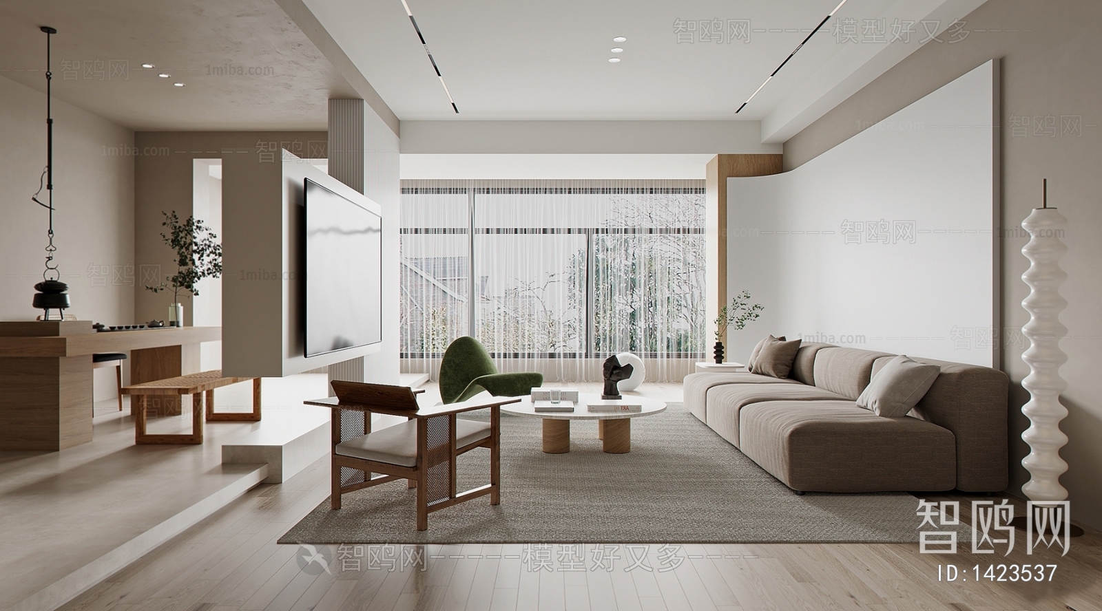 Modern Wabi-sabi Style A Living Room