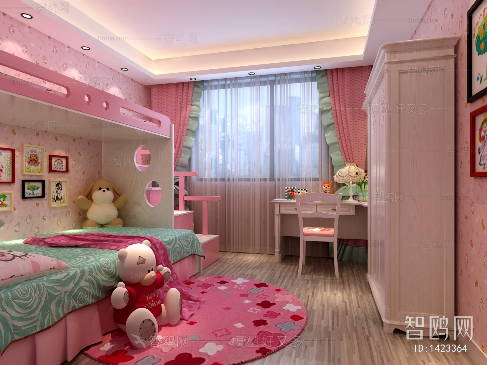 Simple European Style Girl's Room Daughter's Room