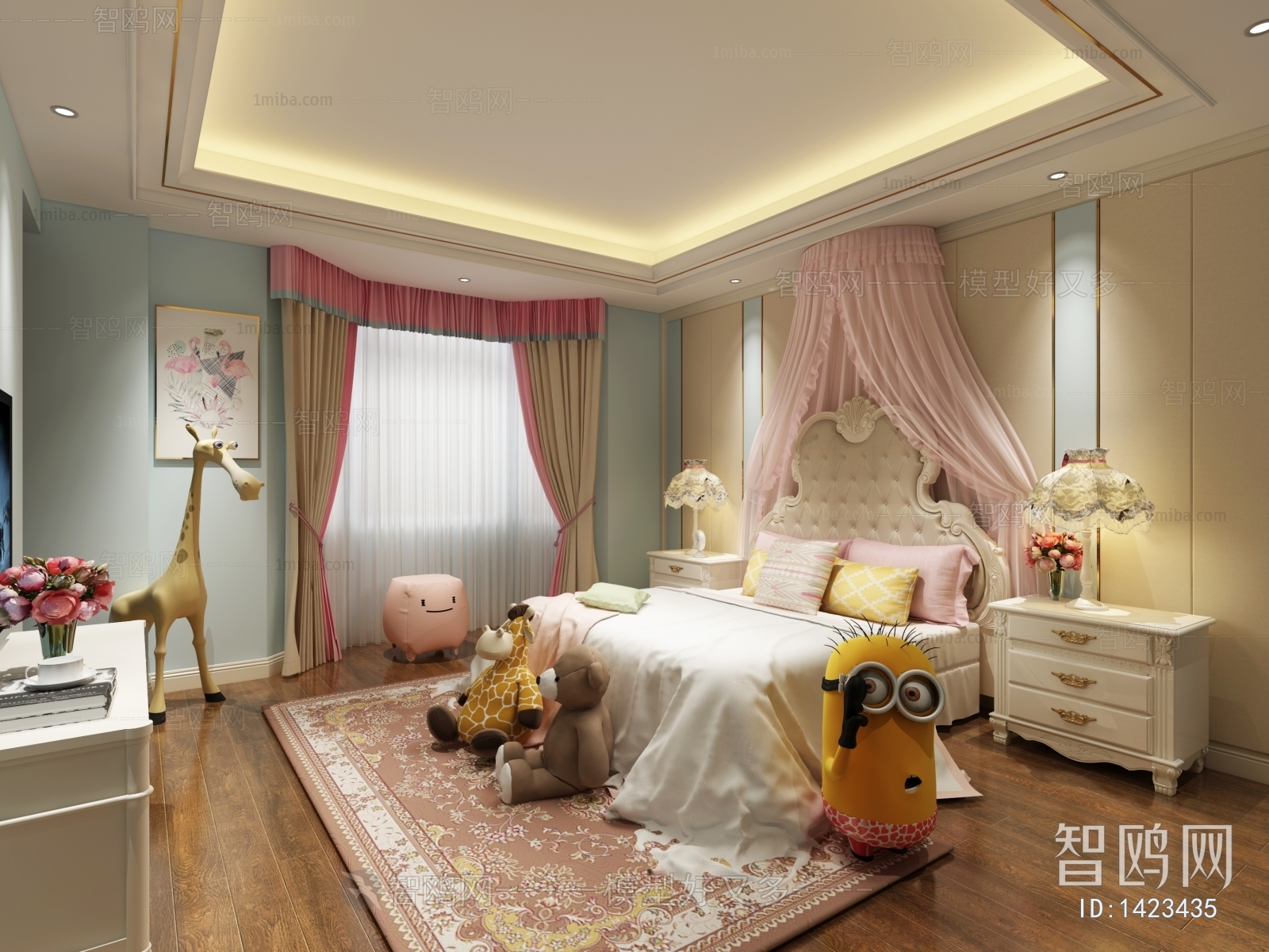 Simple European Style Girl's Room Daughter's Room