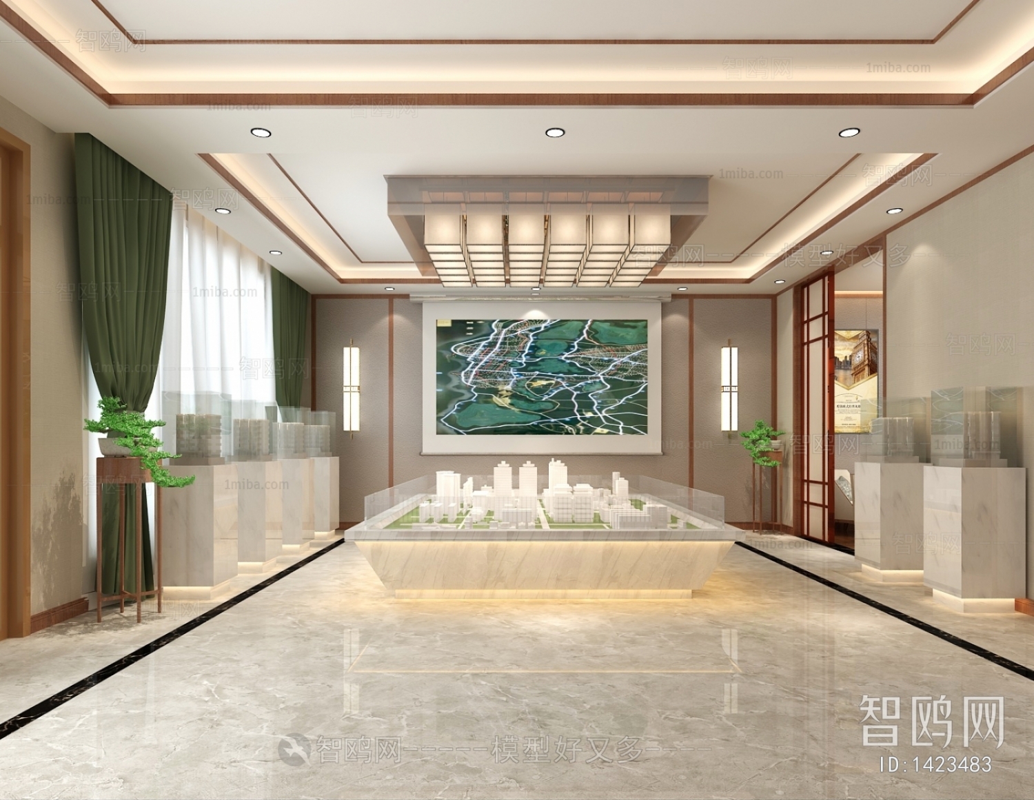 New Chinese Style Real Estate Sales Office