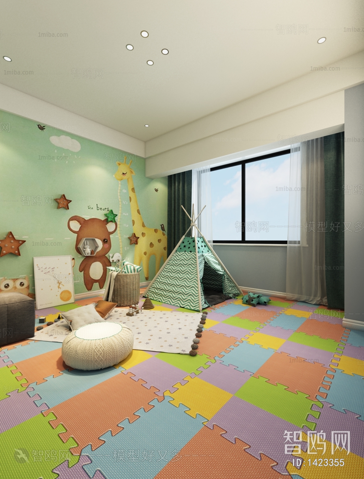 Modern Children's Room Activity Room