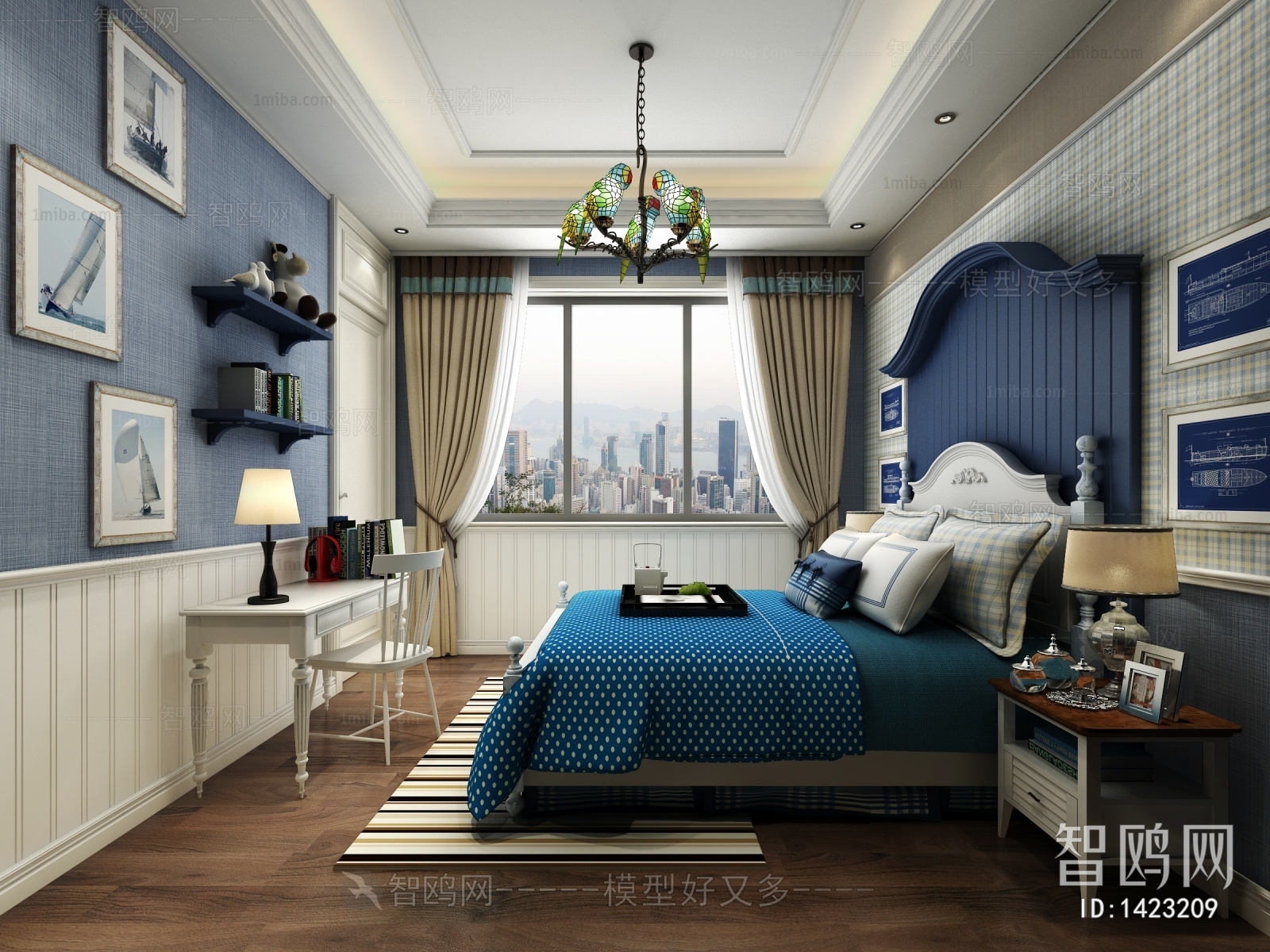 American Style Mediterranean Style Bedroom