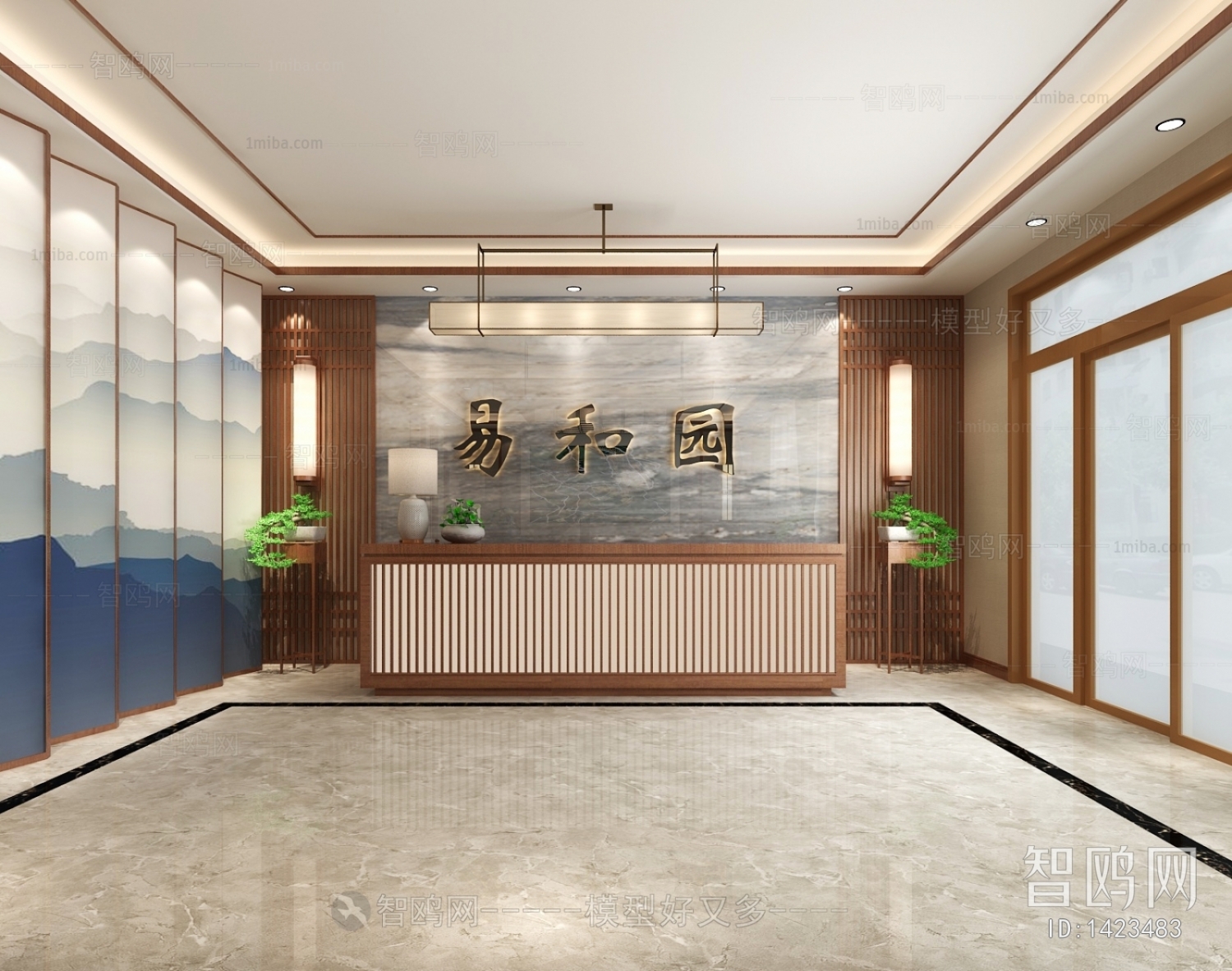 New Chinese Style Real Estate Sales Office