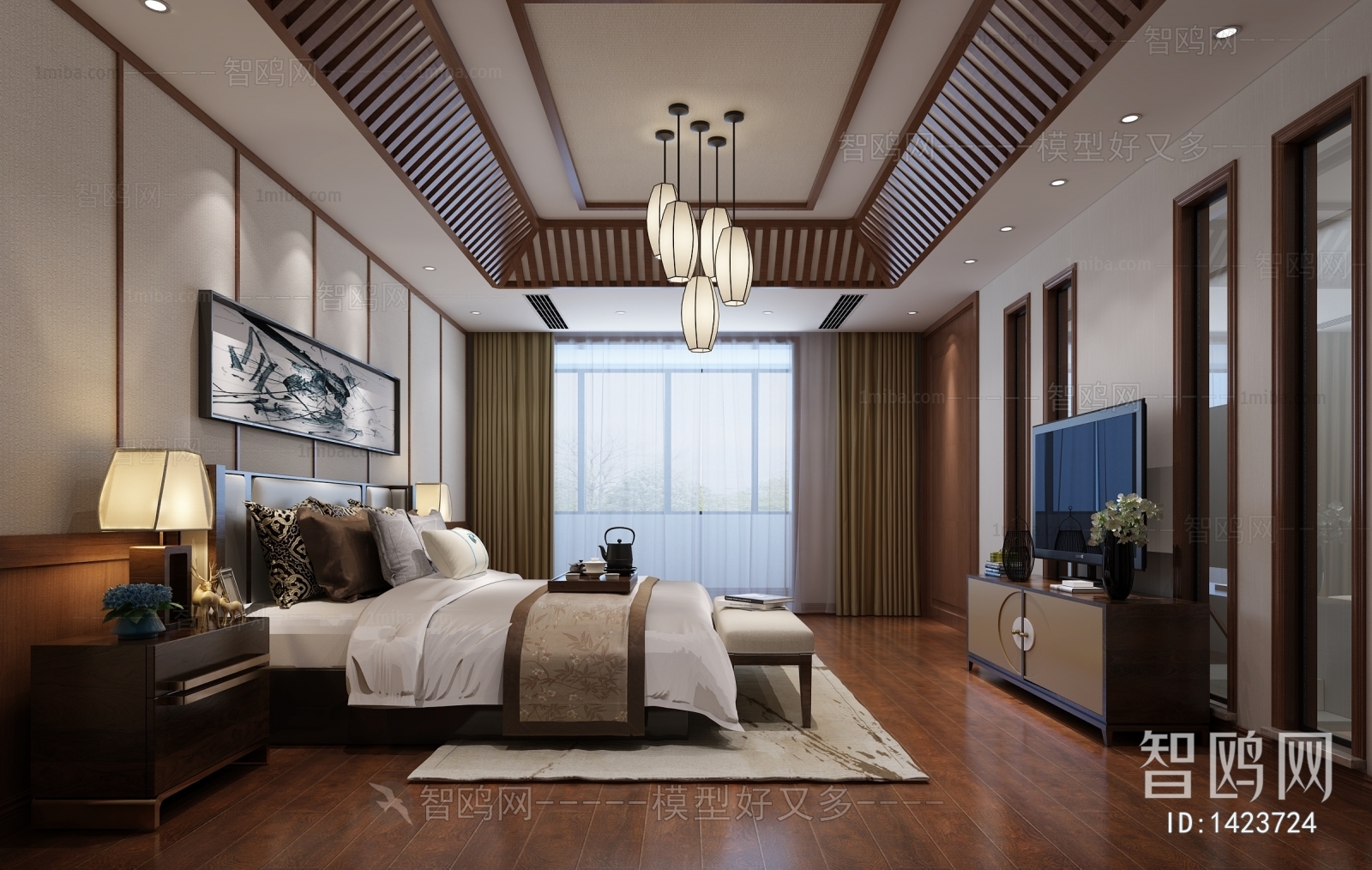 New Chinese Style Bedroom