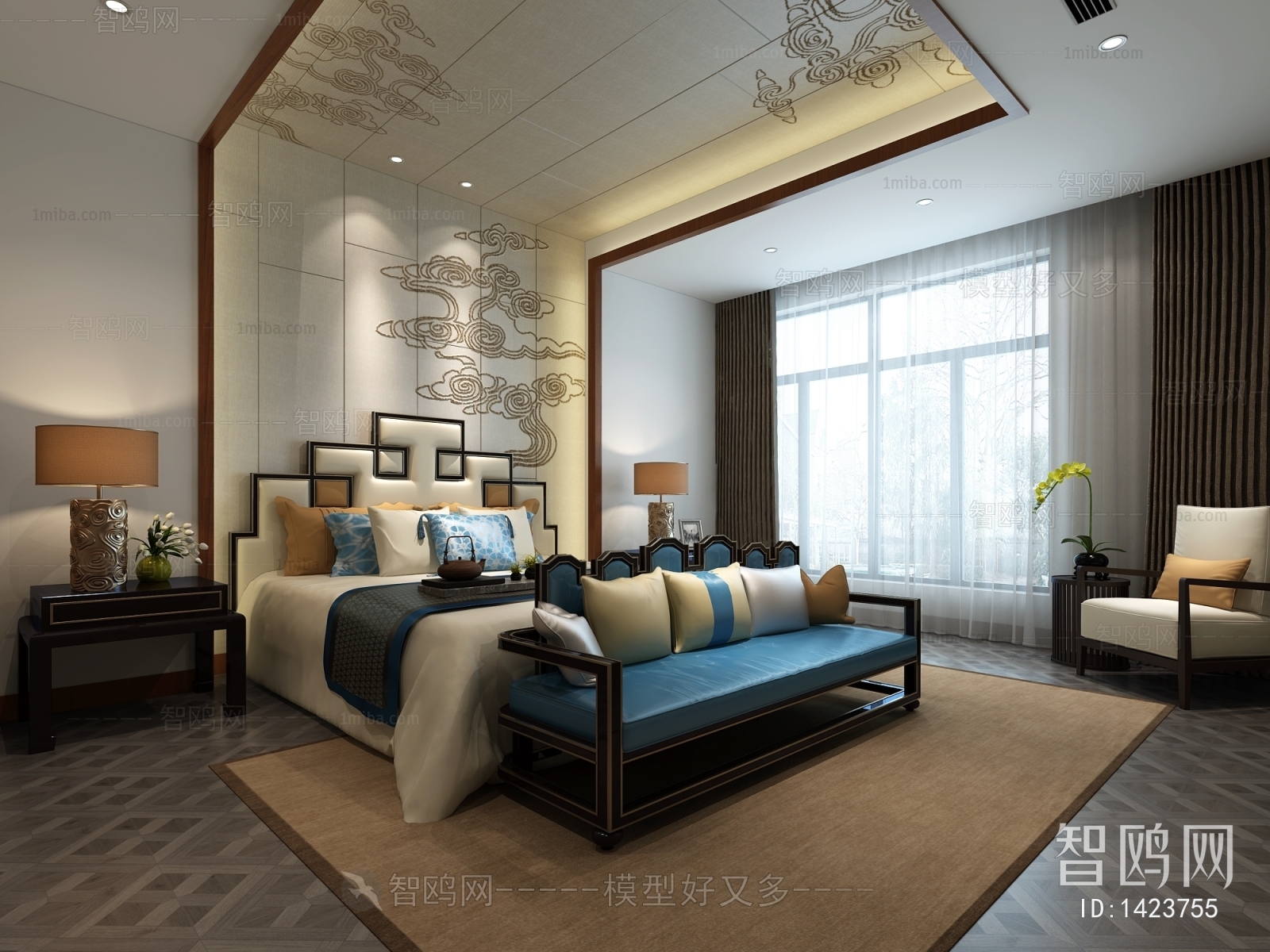 New Chinese Style Bedroom